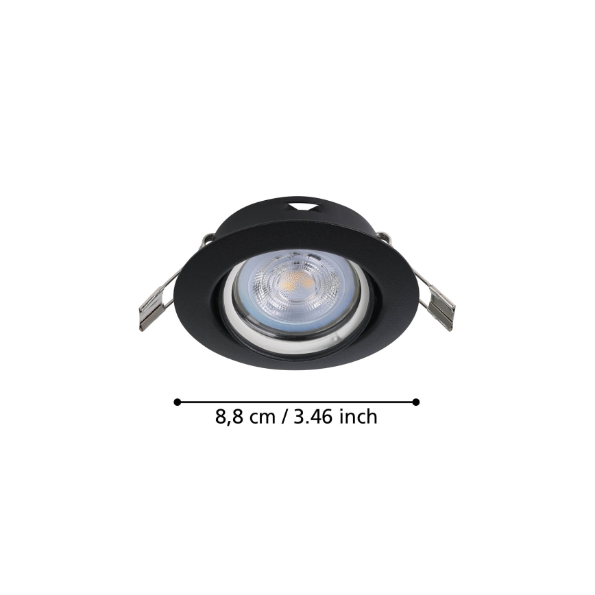 Eglo - SET 3x LED Vgradna svetilka 1xGU10/4W/230V črna