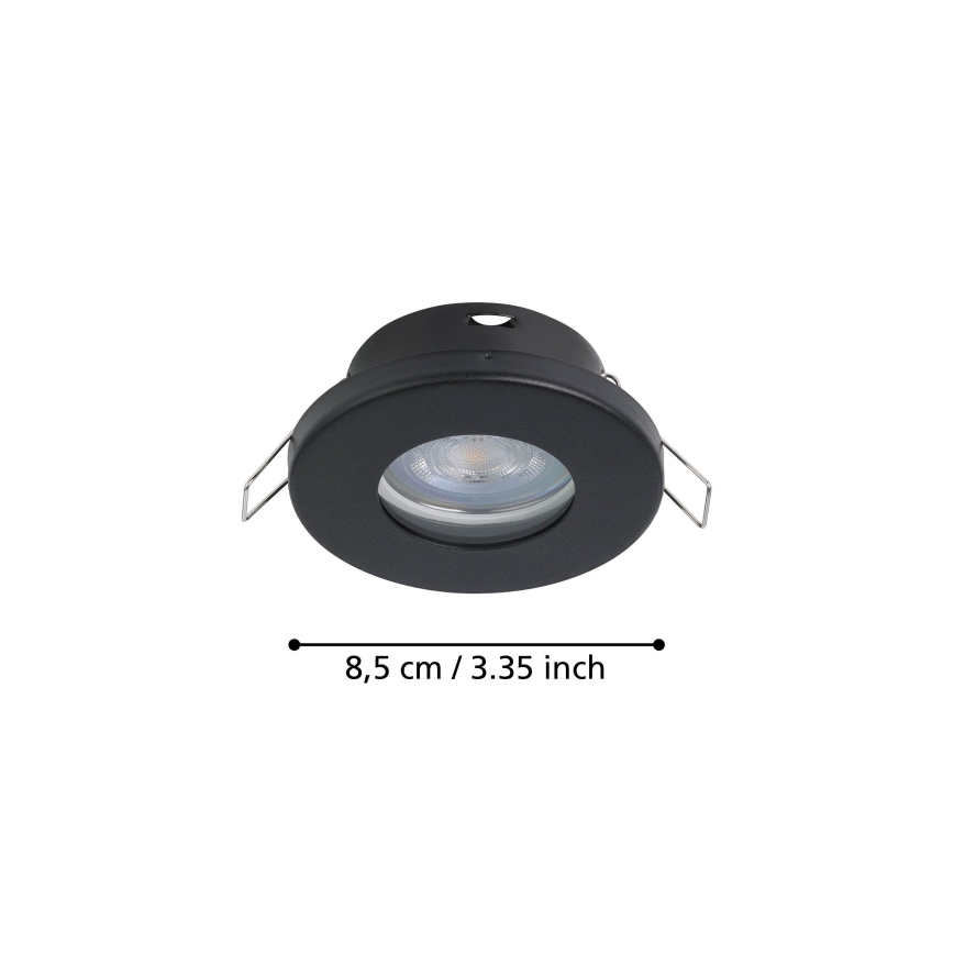 Eglo - SET 3xLED Kopalniška vgradna svetilka 1xGU10/4W/230V IP44 črna