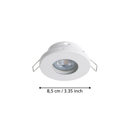 Eglo - SET 3xLED Kopalniška vgradna svetilka 1xGU10/4W/230V IP44 bela