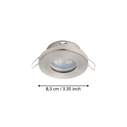 Eglo - SET 3xLED Kopalniška vgradna svetilka 1xGU10/4W/230V IP44 mat krom