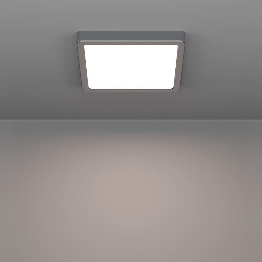 Eglo - LED kopalniško stropno svetilo LED/10,5W/230V 2700/4000/6500K 22x22 cm IP44 sijajni krom