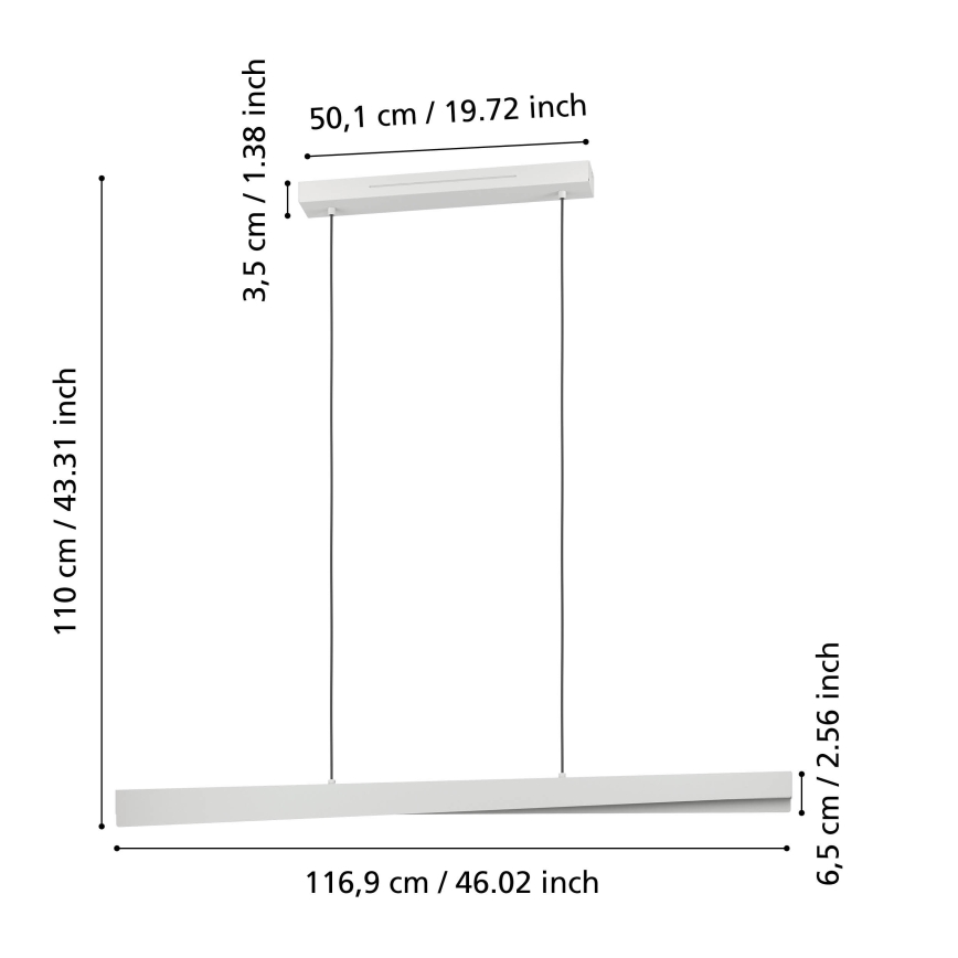 Eglo - zatemnjevalen RGBW LED lestenec na kablu LED/19W/230V 2700-6500K siva