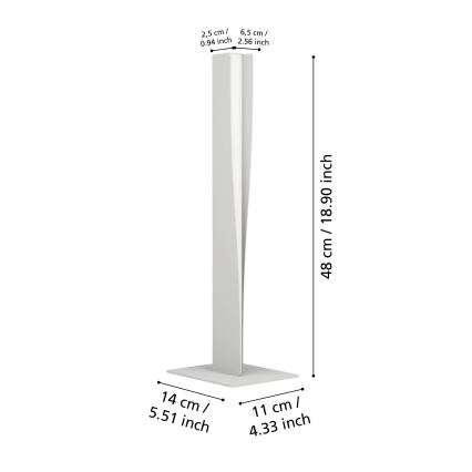 Eglo - LED RGBW zatemnjiva namizna svetilka LED/9W/230V 2700-6500K siva