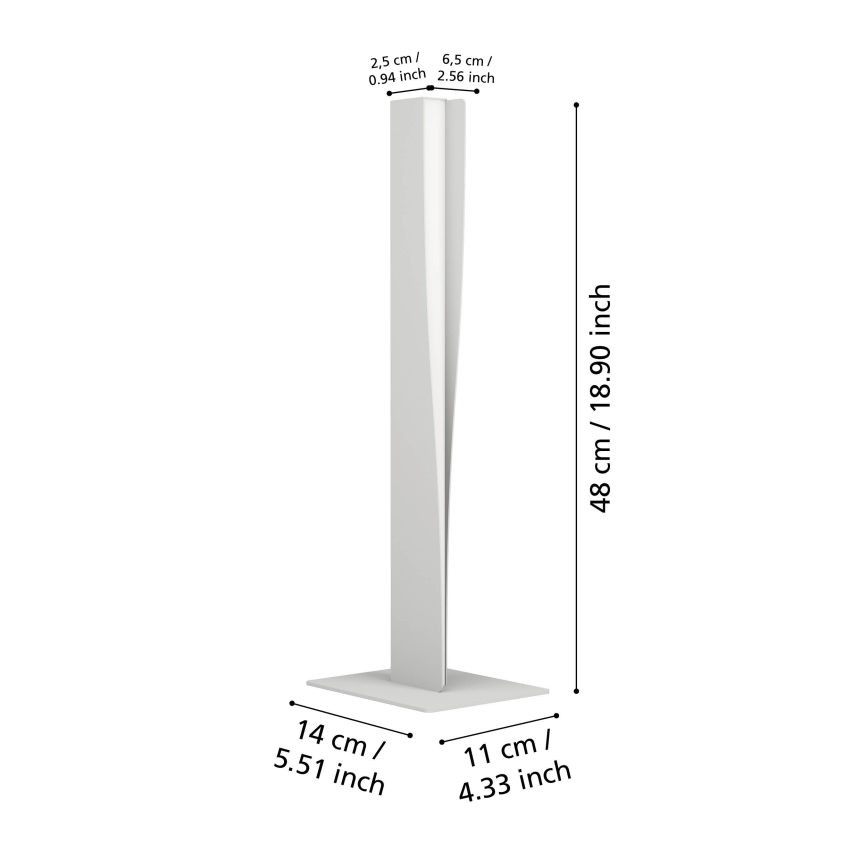 Eglo - LED RGBW zatemnjiva namizna svetilka LED/9W/230V 2700-6500K siva