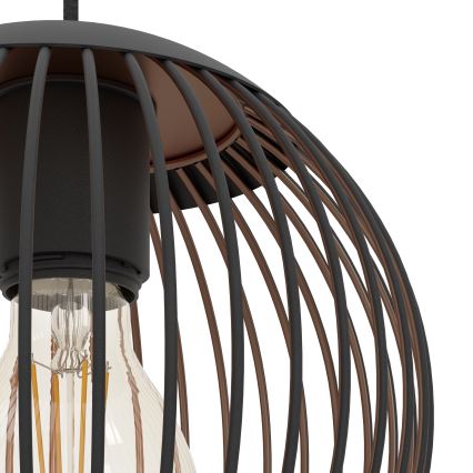 Eglo - Lestenec na jeklenem lanku 3xE27/60W/230V črna