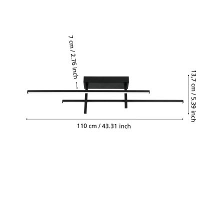 Eglo - LED stropna svetilka LED/20W/230V črna
