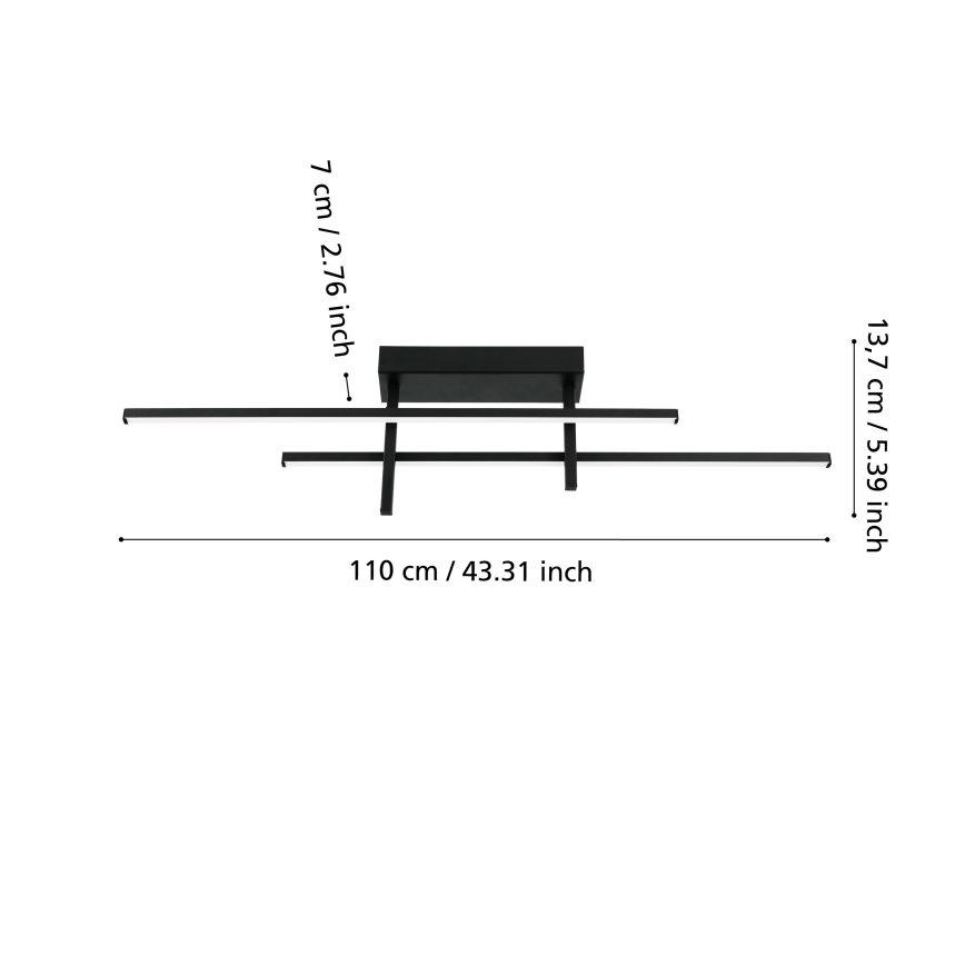 Eglo - LED stropna svetilka LED/20W/230V črna