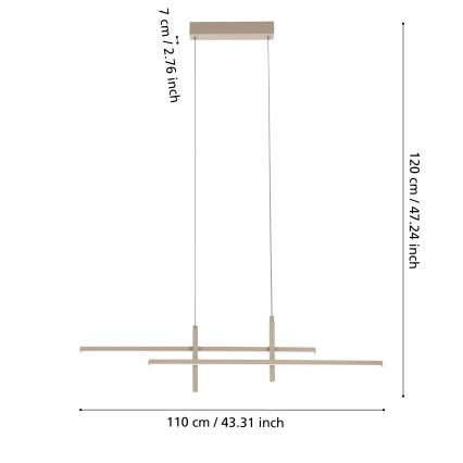 Eglo - LED lestenec na kablu LED/20W/230V bež