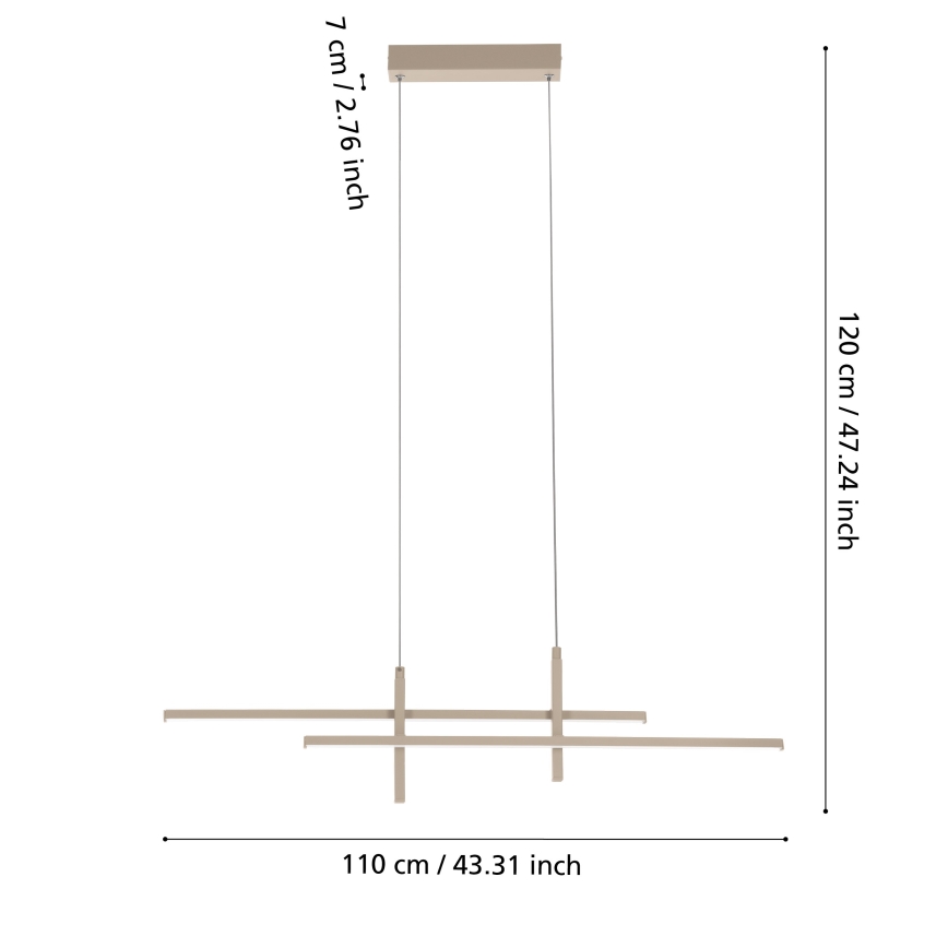 Eglo - LED lestenec na kablu LED/20W/230V bež