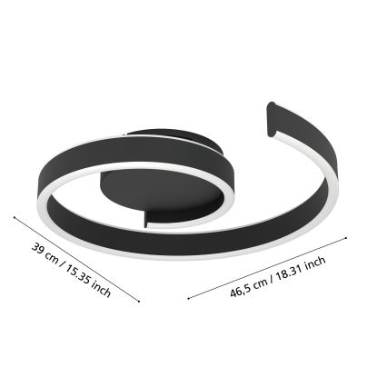 Eglo - LED RGBW Zatemnljivo stropno svetilo LED/37W/230V 3000-6500K črno