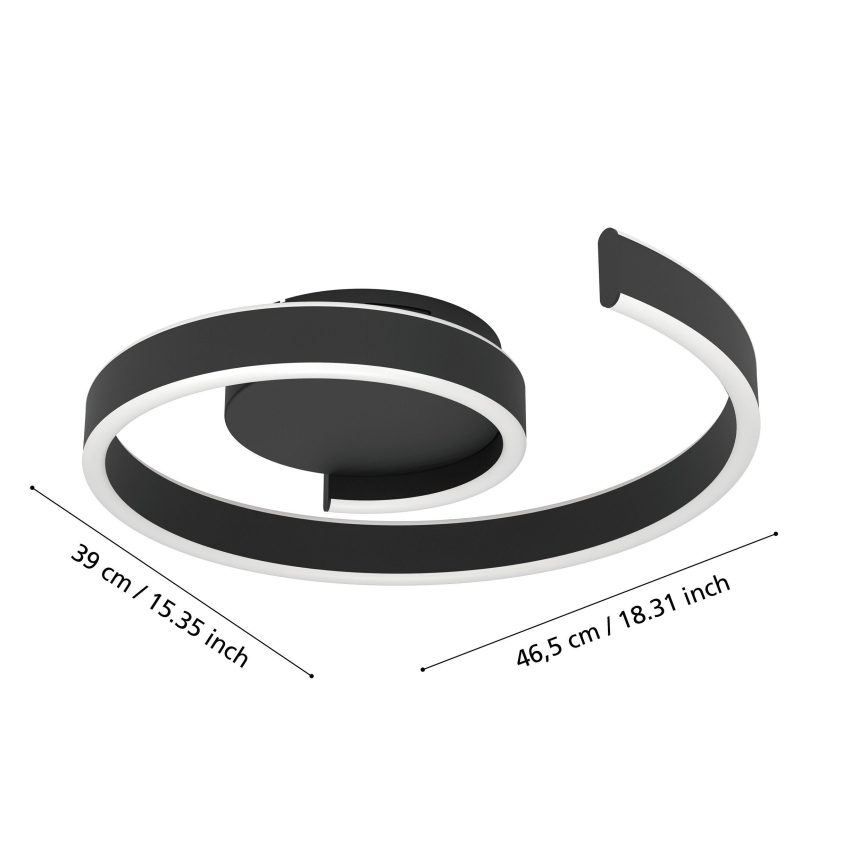 Eglo - LED RGBW Zatemnljivo stropno svetilo LED/37W/230V 3000-6500K črno