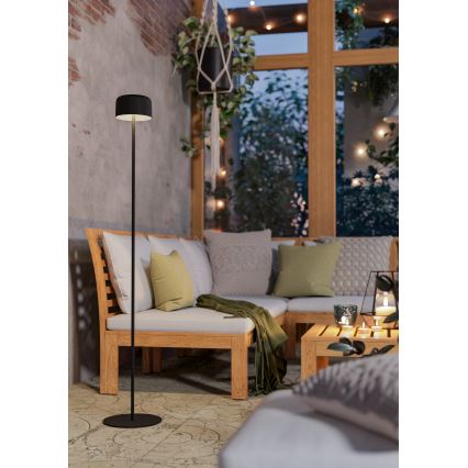 Eglo - LED solarno polnilna dotikna stoječa svetilka LED/2,8W/3,7V 1800 mAh IP44 črna