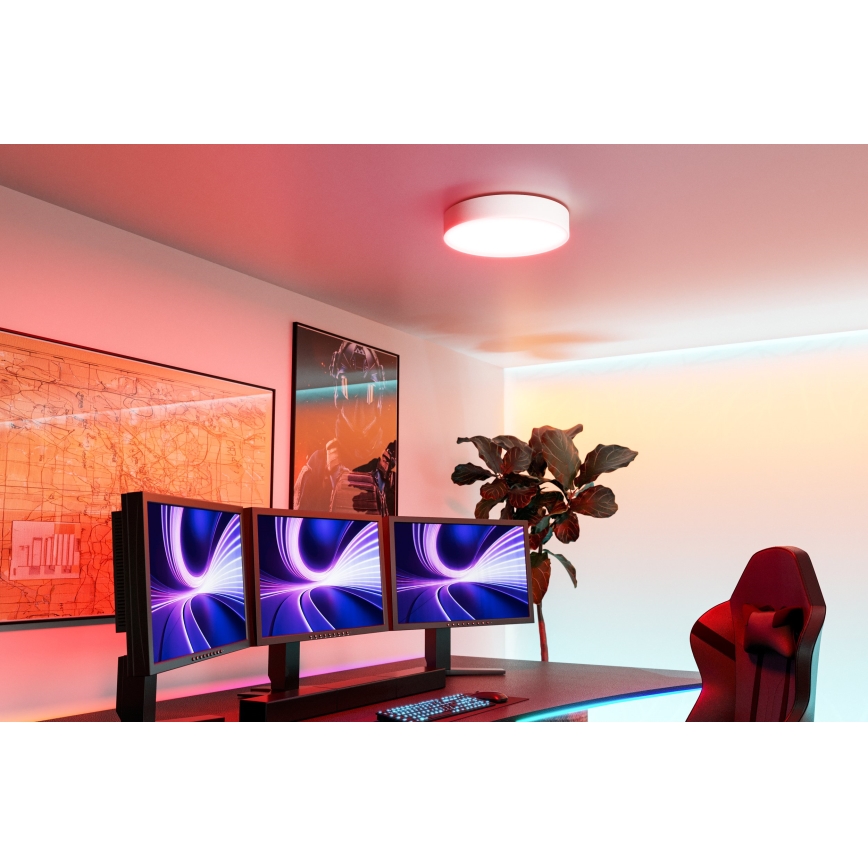 Eglo - LED RGBW stropna svetilka z možnostjo zatemnitve, LED/15W/230V, 2700-6500K, premer 39 cm, bela