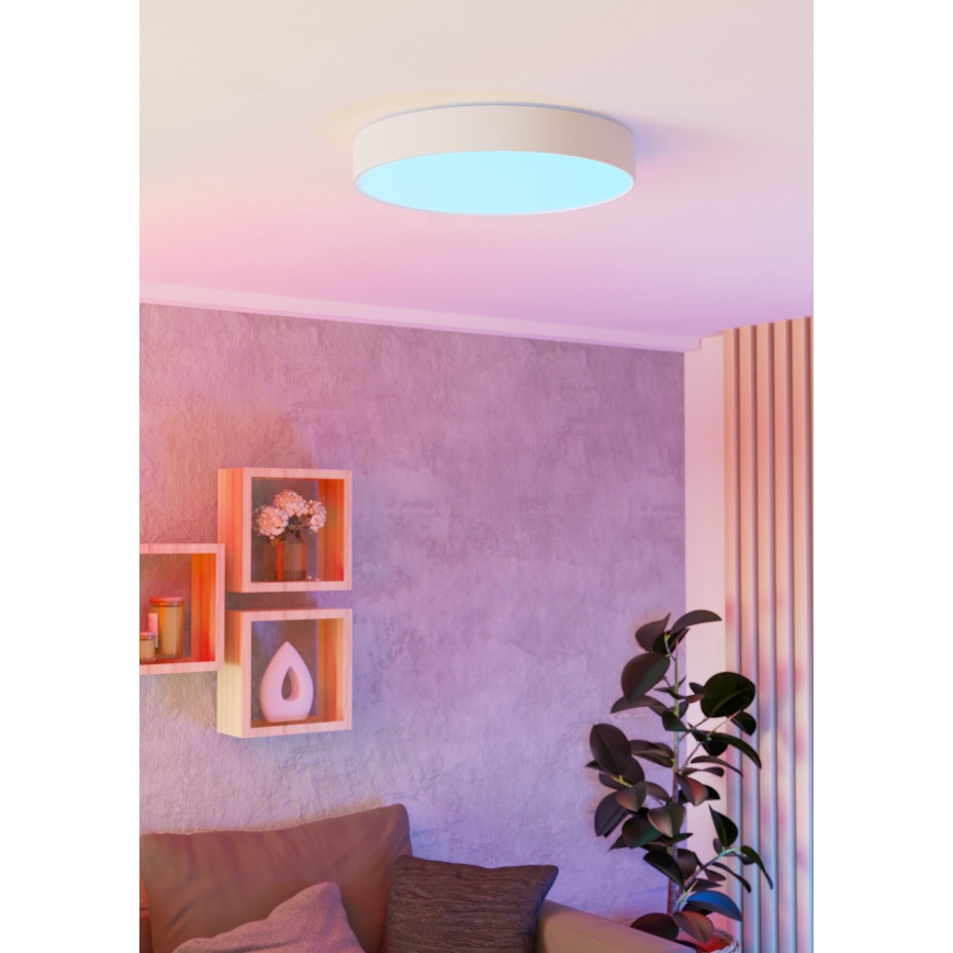 Eglo - LED RGBW zatemnljivo stropno svetilo 26W/230V 2700-6500K premer 49 cm bela