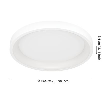 Eglo - Zatemnjivo LED RGBW stropno svetilo LED/19,6W/230V 2700-6500K premer 35 cm bela