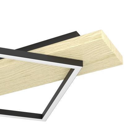 Eglo - LED stropna svetilka 2xLED/13W/230V + LED/16W črna/bežna