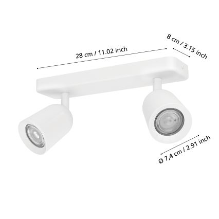 Eglo - Reflektorska svetilka 2xGU10/10W/230V bela