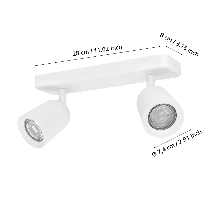 Eglo - Reflektorska svetilka 2xGU10/10W/230V bela