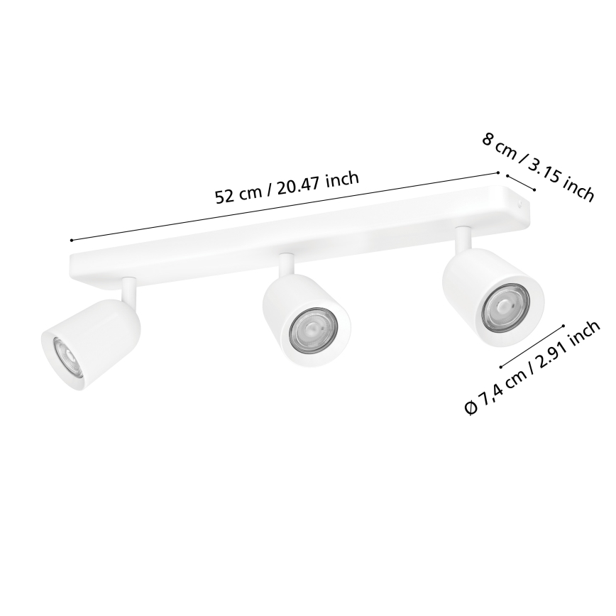 Eglo - Točkovna svetilka 3xGU10/10W/230V bela