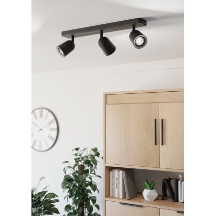 Eglo - Točkovna svetilka 3xGU10/10W/230V črna