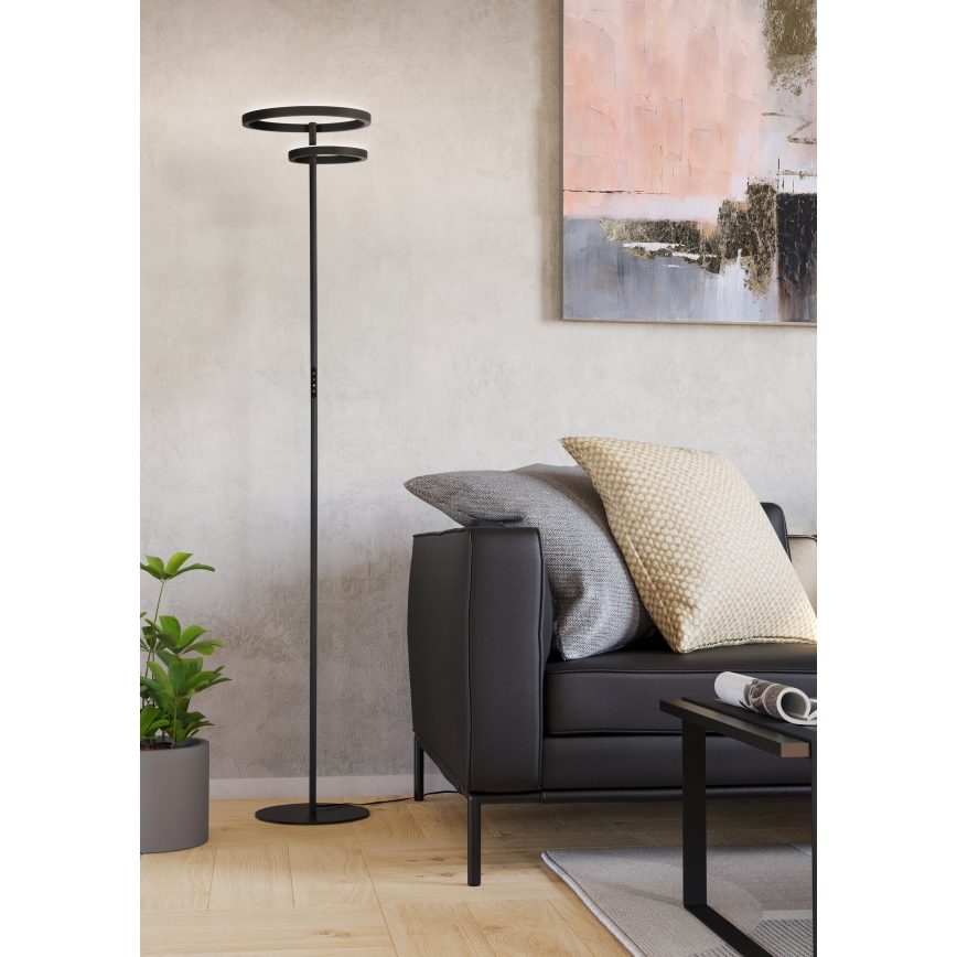 Eglo - Stoječa LED svetilka z možnostjo zatemnitve LED/16W/230V + LED/12W črna