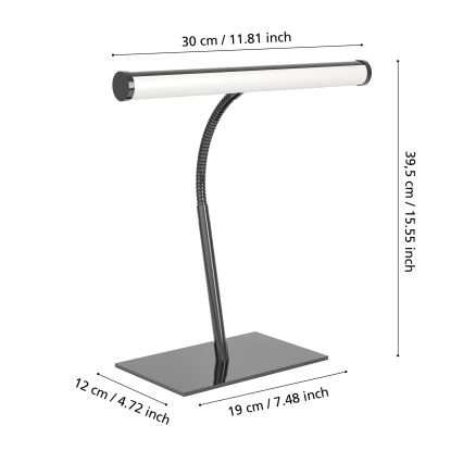 Eglo - LED zatemnjiva namizna svetilka na dotik LED/5W/230V 2700/4000/6500K črn krom