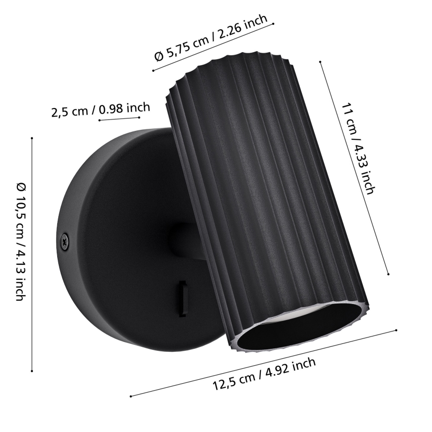 Eglo - Stensko točkovno svetilo 1xGU10/5W/230V črno