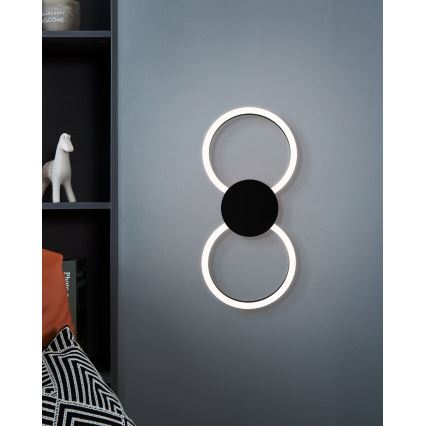 Eglo - LED stenska svetilka LED/20W/230V + LED/0,91W črna