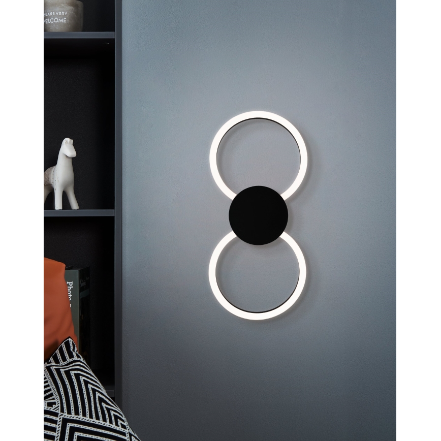 Eglo - LED stenska svetilka LED/20W/230V + LED/0,91W črna