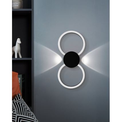 Eglo - LED stenska svetilka LED/20W/230V + LED/0,91W črna