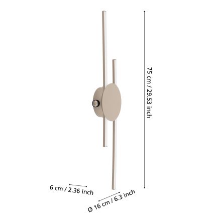 Eglo - LED stensko svetilo LED/20W/230V + LED/0,91W bež