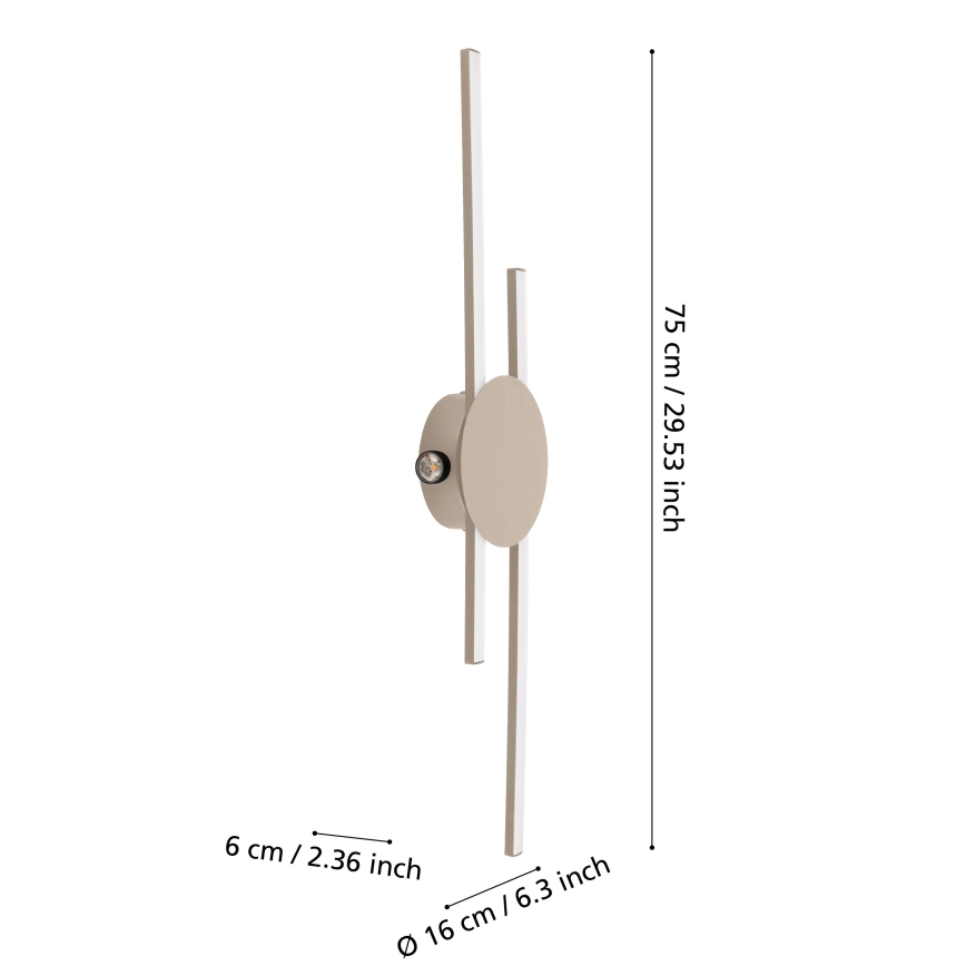 Eglo - LED stensko svetilo LED/20W/230V + LED/0,91W bež
