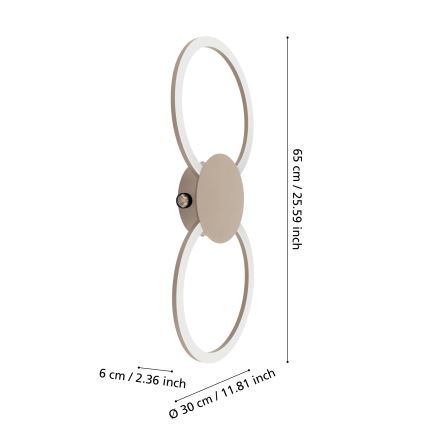 Eglo - LED stenska svetilka LED/20W/230V + LED/0,91W bežna