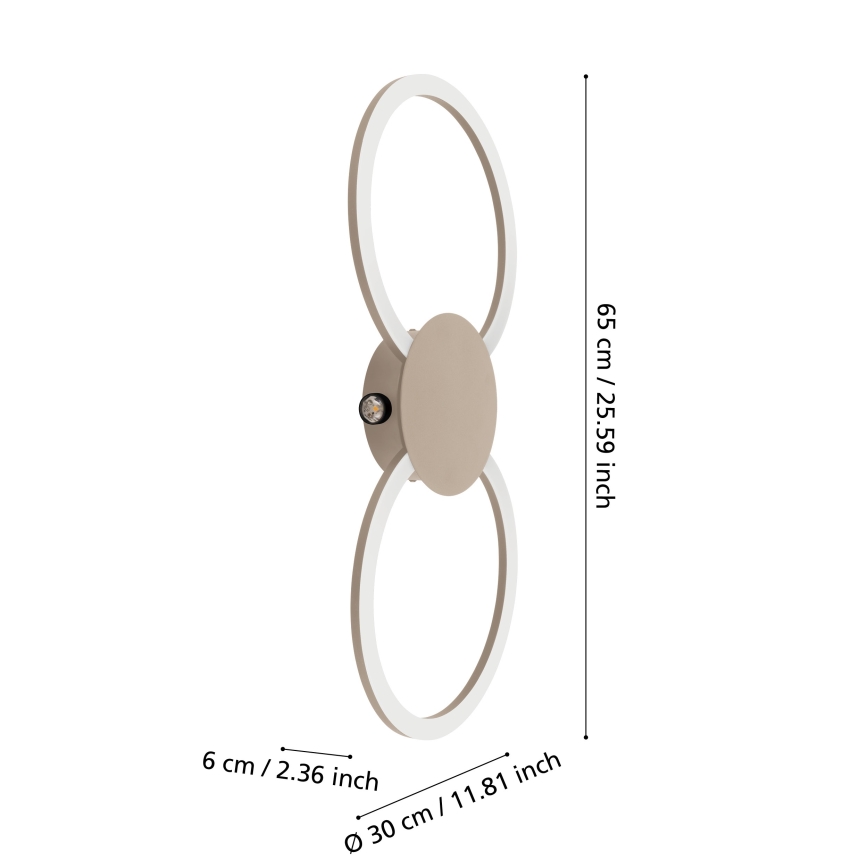 Eglo - LED stenska svetilka LED/20W/230V + LED/0,91W bežna