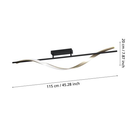 Eglo - LED stropna svetilka LED/20W/230V 2700/4000/6500K črna/zlata