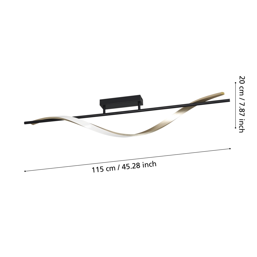 Eglo - LED stropna svetilka LED/20W/230V 2700/4000/6500K črna/zlata