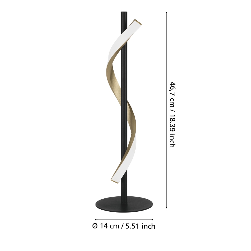 Eglo - Zatemnjevalna LED namizna svetilka LED/8,8W/230V 2700/4000/6500K črna/zlata