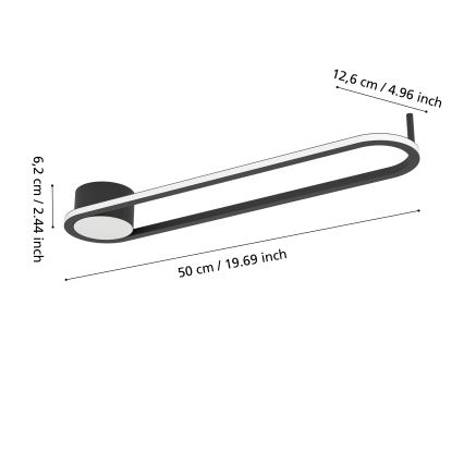 Eglo - LED stropna svetilka LED/24W/230V 2700/4000/6500K črna