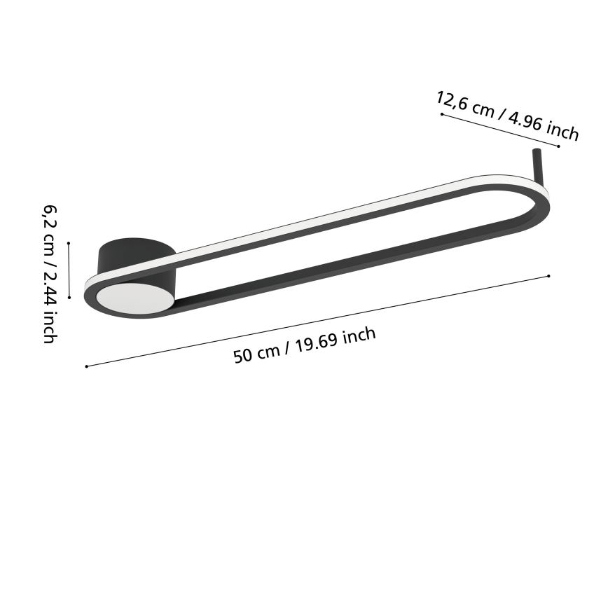 Eglo - LED stropna svetilka LED/24W/230V 2700/4000/6500K črna