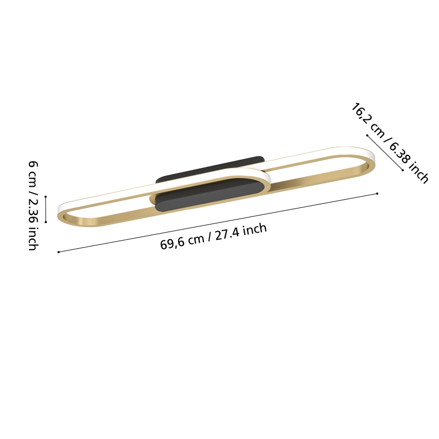 Eglo - LED stropno svetilo LED/20W/230V 2700/4000/6500K zlato