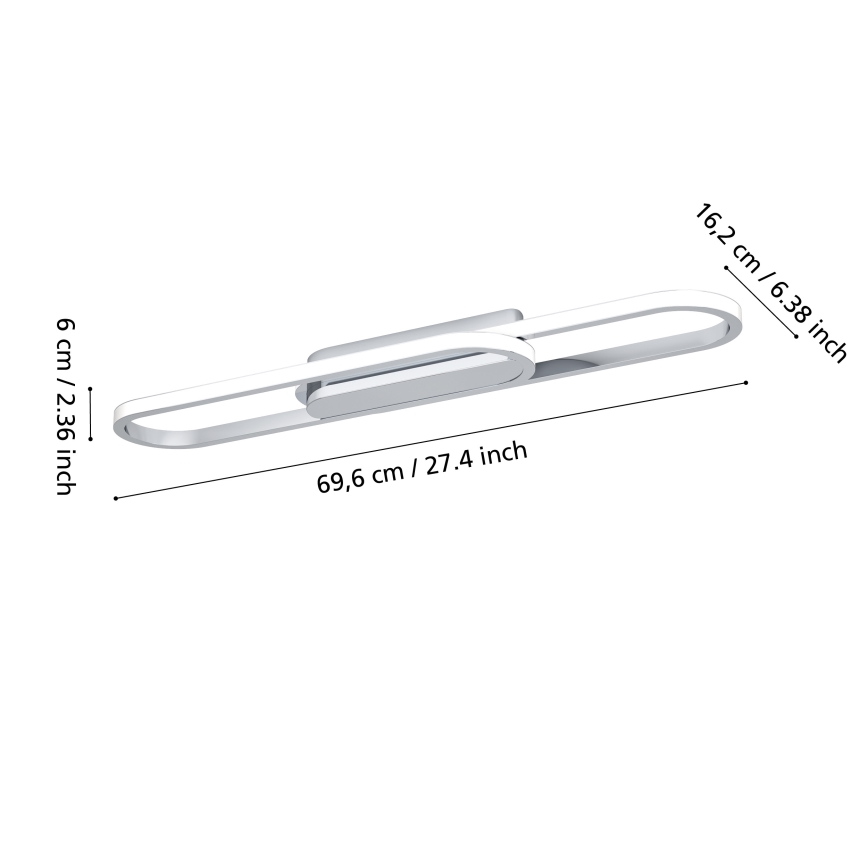 Eglo - LED stropna svetilka LED/20W/230V 2700/4000/6500K sijajni krom