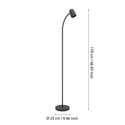 Eglo - Stoječa svetilka 1xE14/18W/230V črna