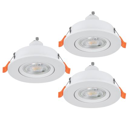 Eglo - Komplet 3x vgradnih LED stropnih točkovnih svetilk 1xGU10/4,5W/230V bela