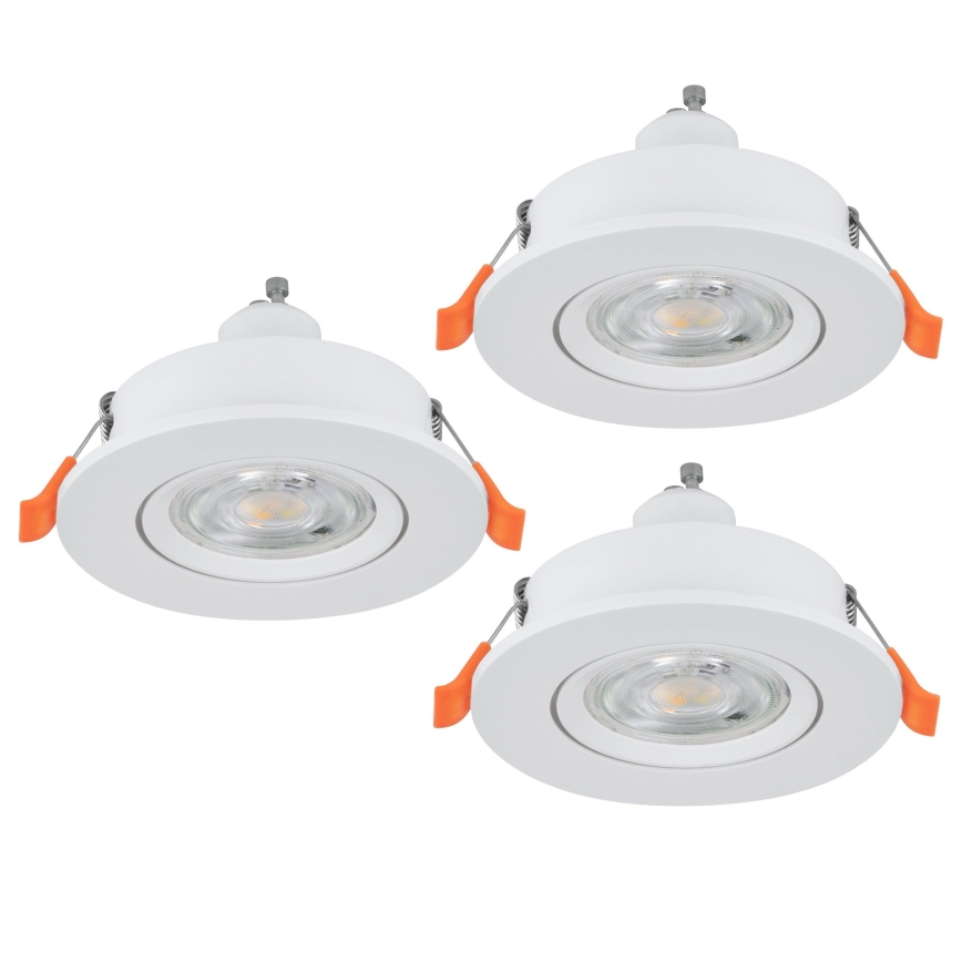 Eglo - Komplet 3x vgradnih LED stropnih točkovnih svetilk 1xGU10/4,5W/230V bela