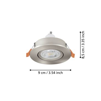 Eglo - LED vgradno stropno točkovno svetilo 1xGU10/4,5W/230V mat krom