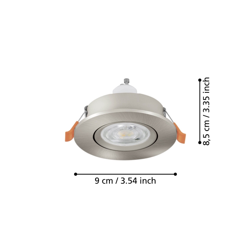 Eglo - LED vgradno stropno točkovno svetilo 1xGU10/4,5W/230V mat krom