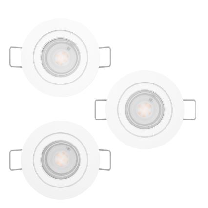 Eglo - Komplet 3x LED kopalniških vgradnih točkovnih svetilk 1xGU10/4,5W/230V IP44 bela