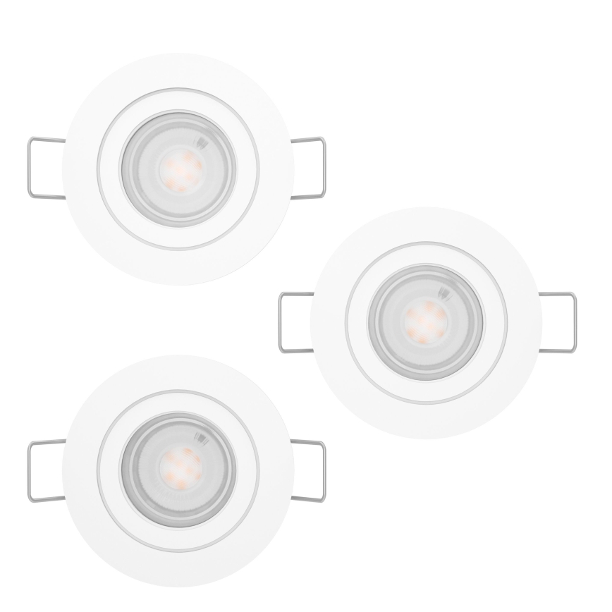 Eglo - Komplet 3x LED kopalniških vgradnih točkovnih svetilk 1xGU10/4,5W/230V IP44 bela