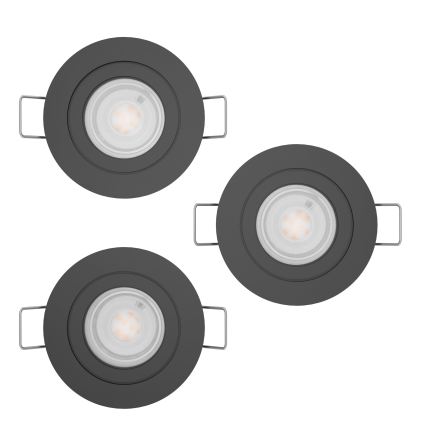 Eglo - SET 3x LED vgradnih stropnih točkovnih svetilk 1xGU10/4,5W/230V črna