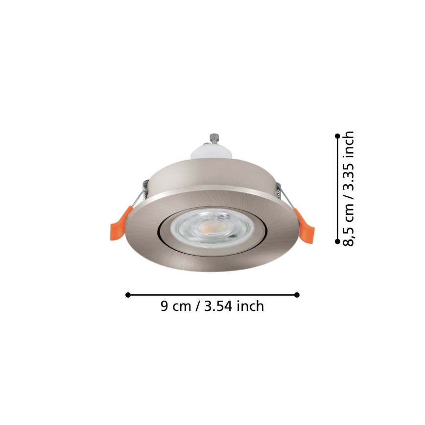 Eglo - LED vgradna točkovna svetilka 1xGU10/4,5W/230V matni krom